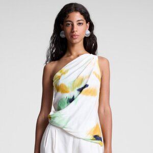 NWOT ALC Aster Satin One Shoulder Top in Floral Multi Size 00